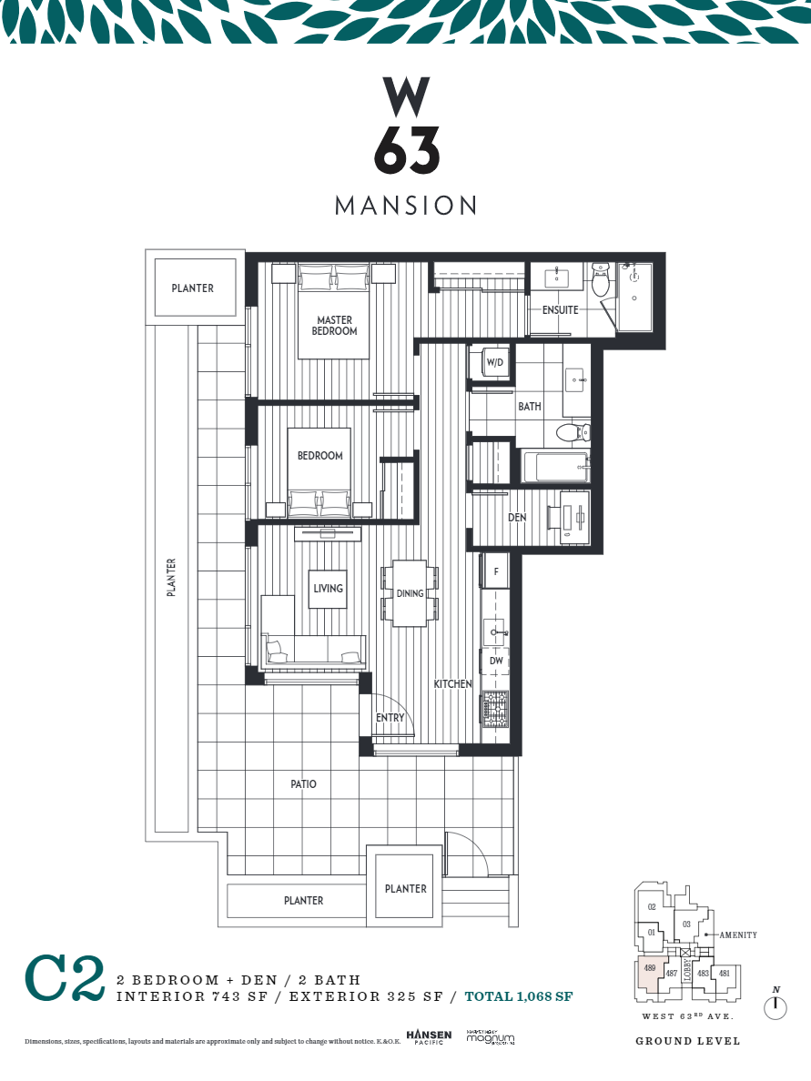 C2 Floor Plan of W63 Mansion Condos with undefined beds