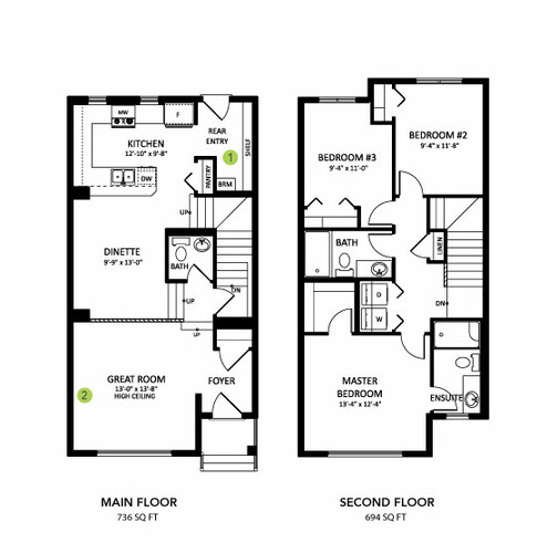 Rundle Floor Plan of One at Keswick with undefined beds