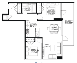 406 Floor Plan of The View at Grandin City Condos with undefined beds