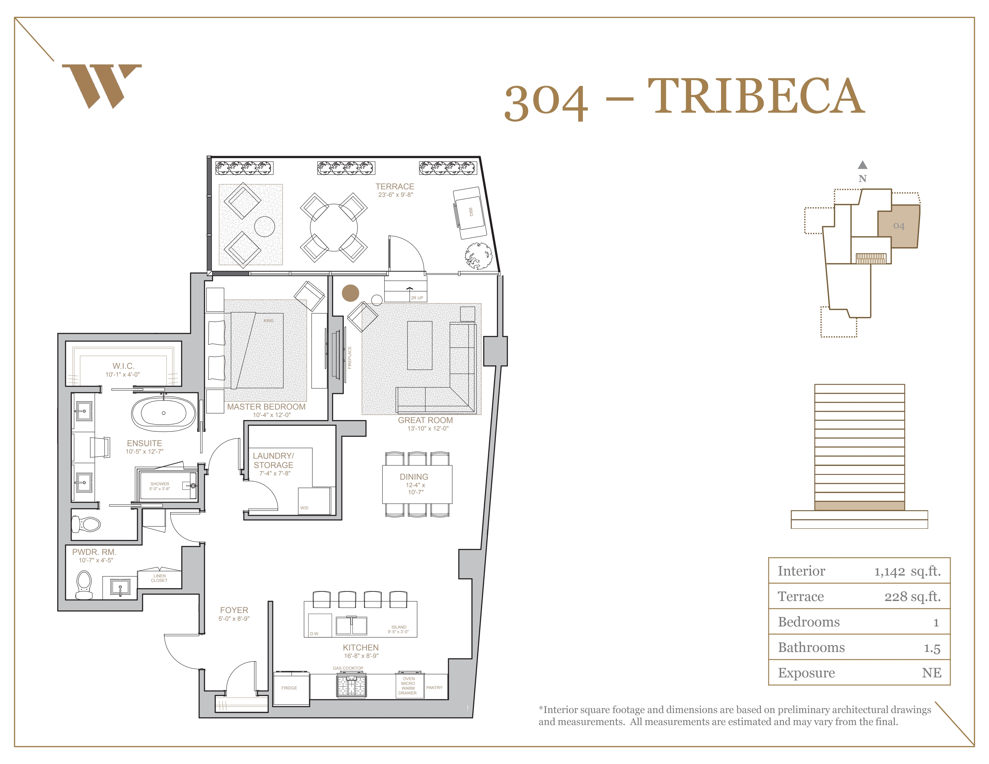 Tribeca Floor Plan of West Block Glenora Condos with undefined beds