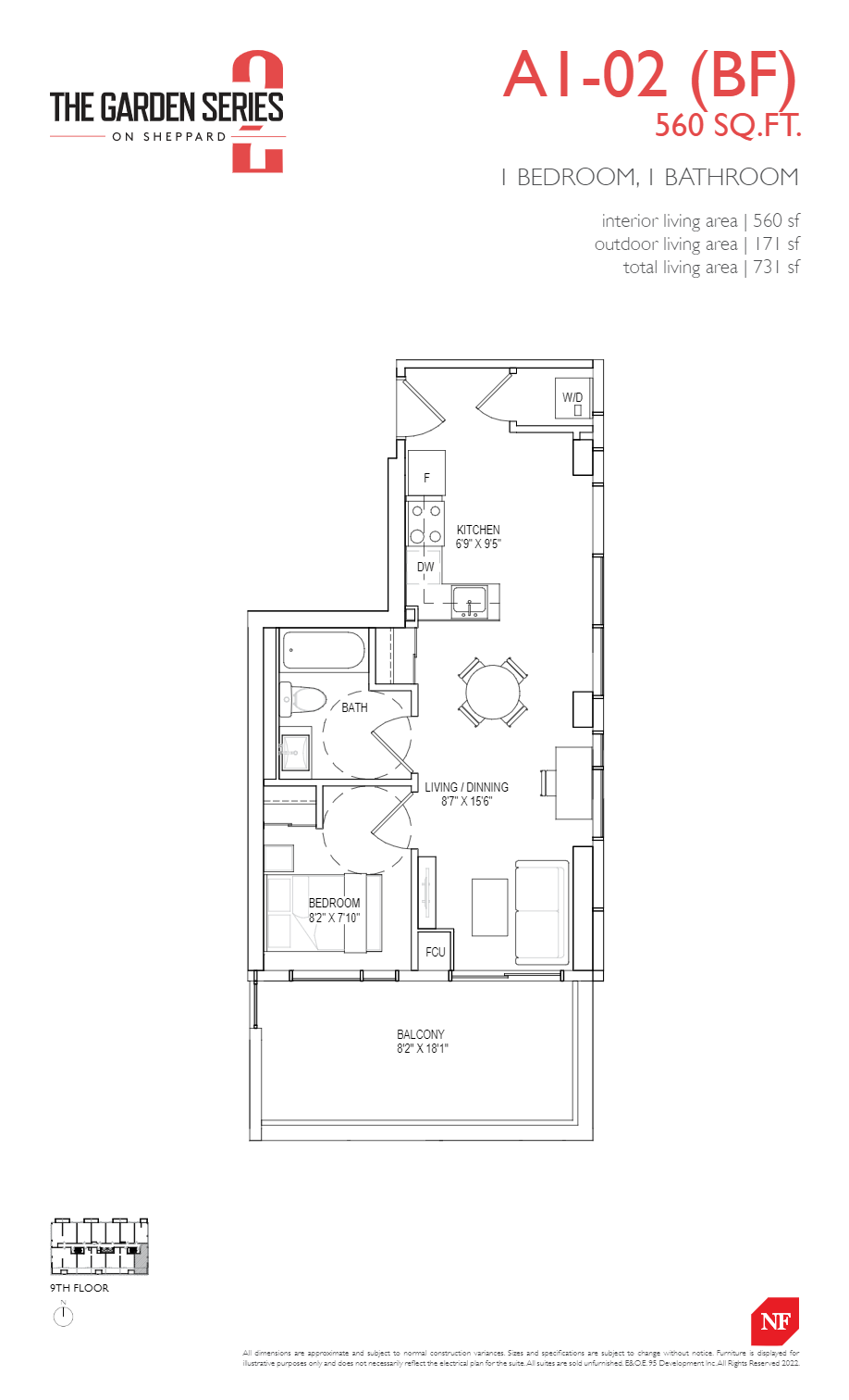  A1-02 (BF)  Floor Plan of The Garden Series 2 on Sheppard Condos with undefined beds
