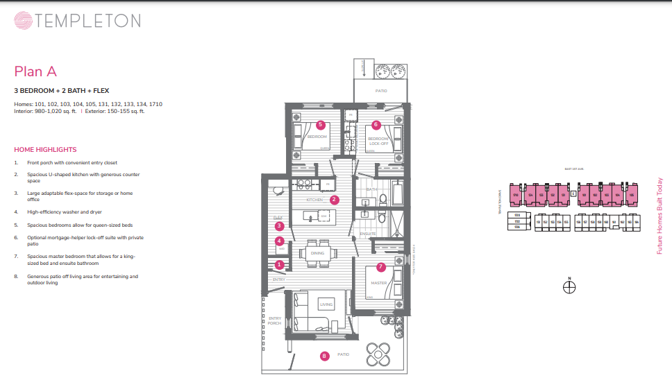 A Floor Plan of Templeton Condos with undefined beds