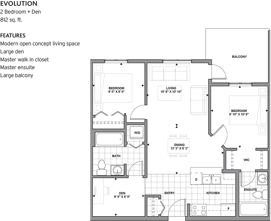 Evolution Floor Plan of Creekwood Landing Condos with undefined beds
