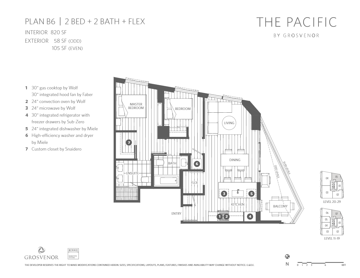 B6 Floor Plan of The Pacific Condos with undefined beds