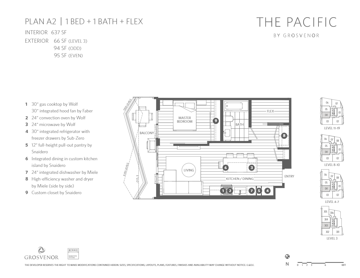 A2 Floor Plan of The Pacific Condos with undefined beds