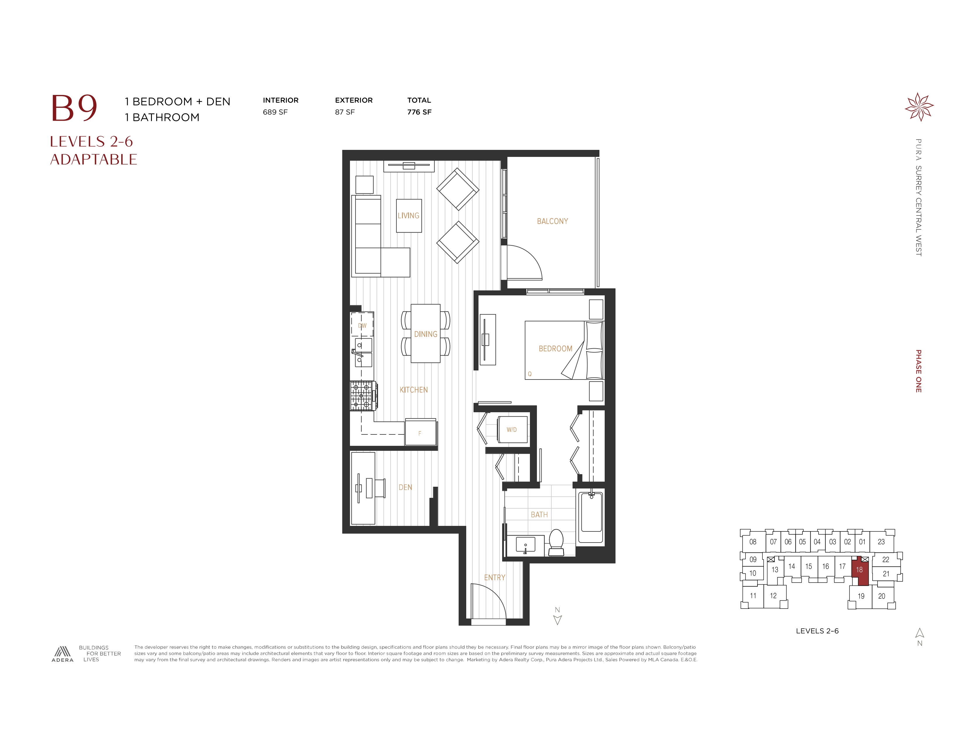 B9(2-6) Floor Plan of Pura (Phase 1) Condos with undefined beds