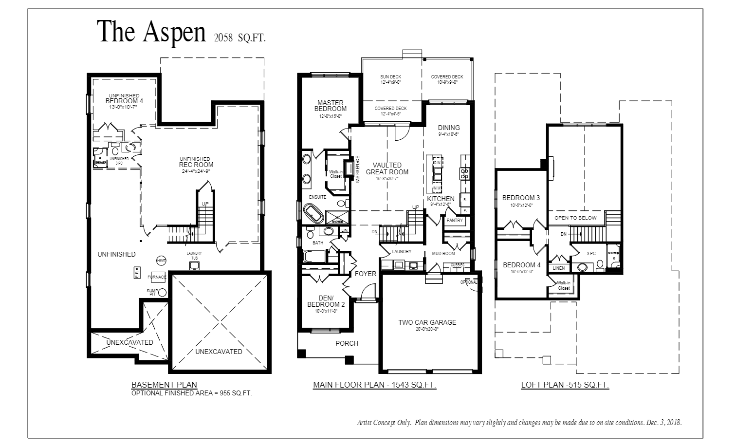  The Aspen  Floor Plan of Meadowlily with undefined beds