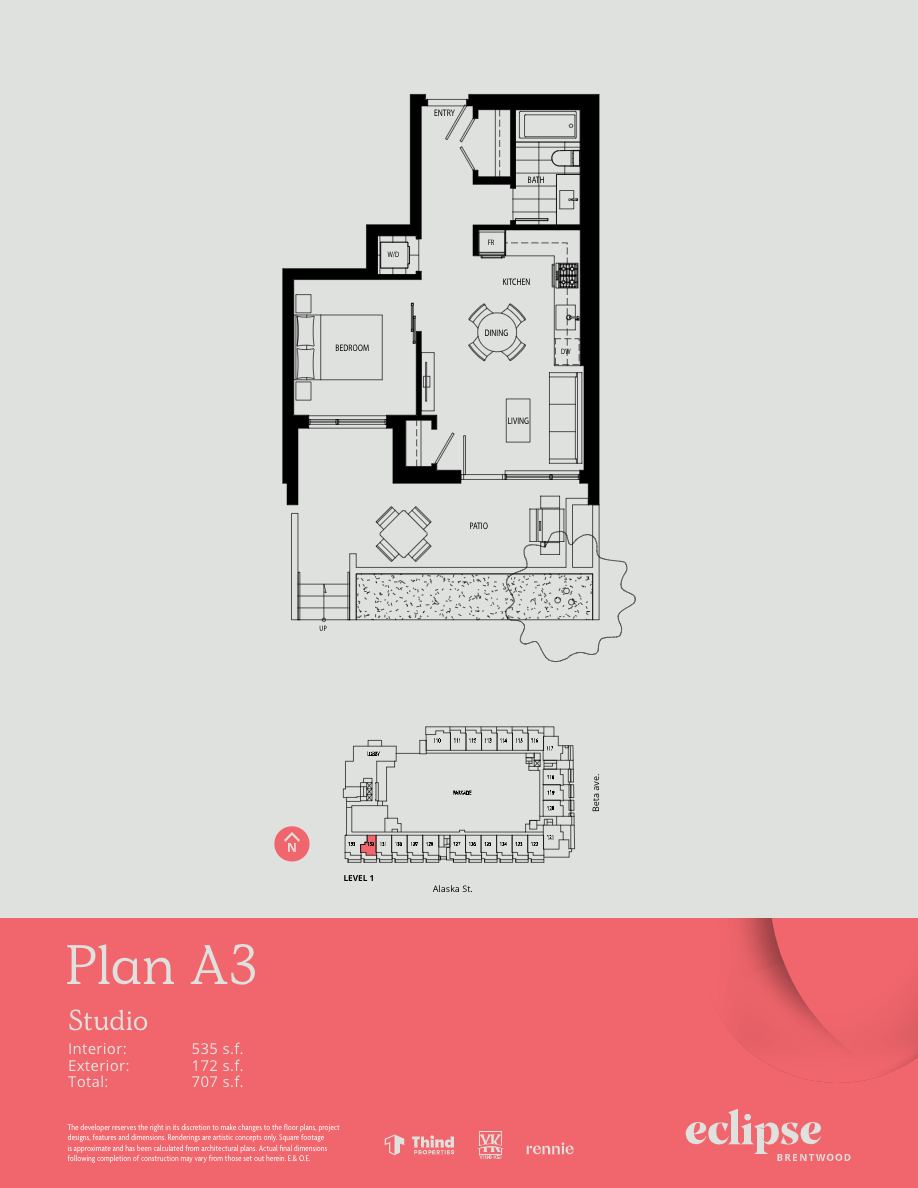  A3  Floor Plan of Thind Brentwood - Lumina Eclipse Condos with undefined beds