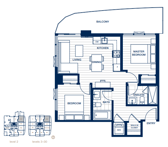 2602 Floor Plan of Georgetown One Condos with undefined beds