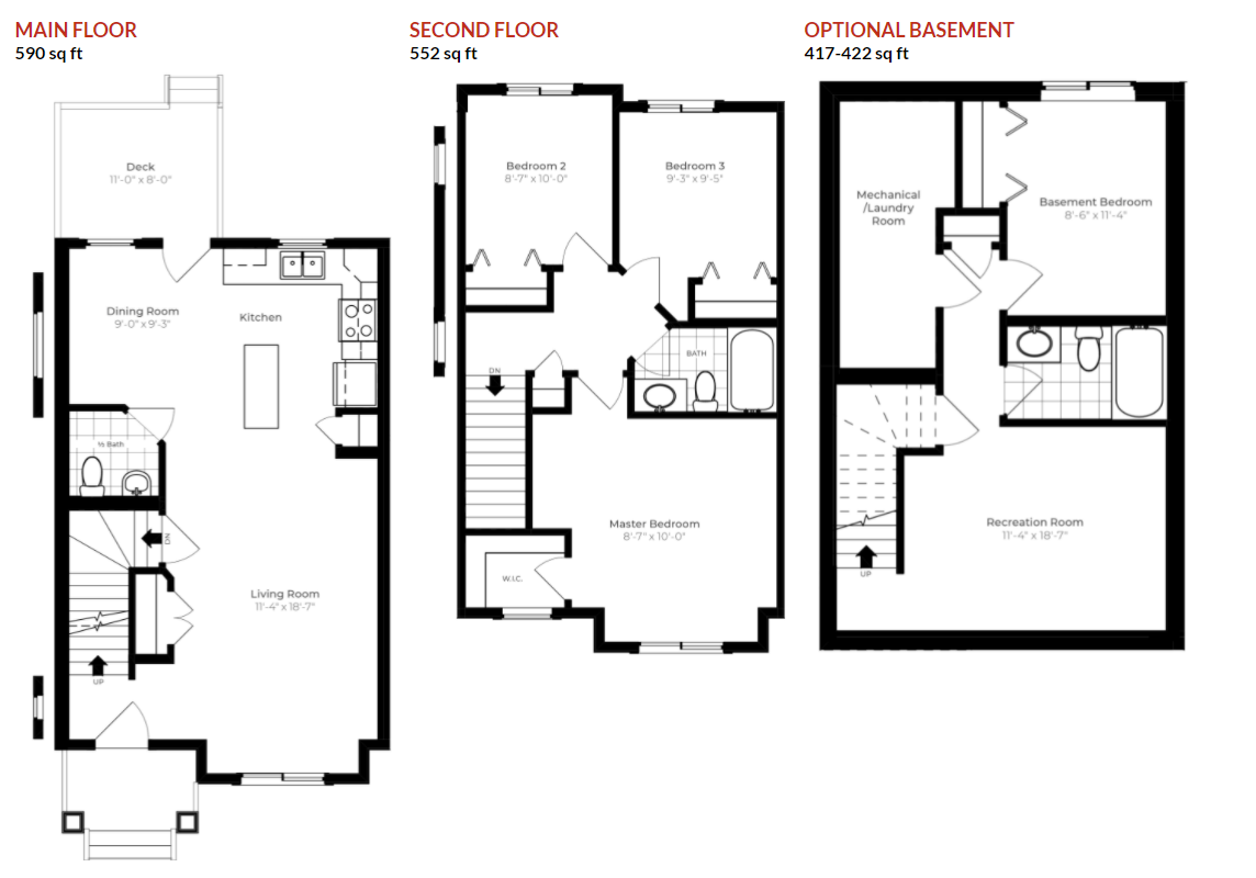  #56, 16335-84 Street NW  Floor Plan of Belle Rive Townhomes with undefined beds