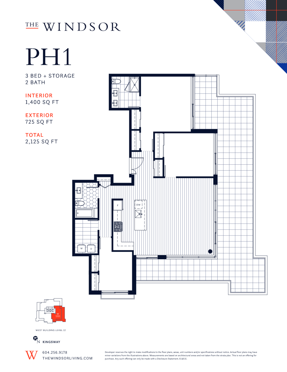 PH1 Floor Plan of The Windsor Condos with undefined beds
