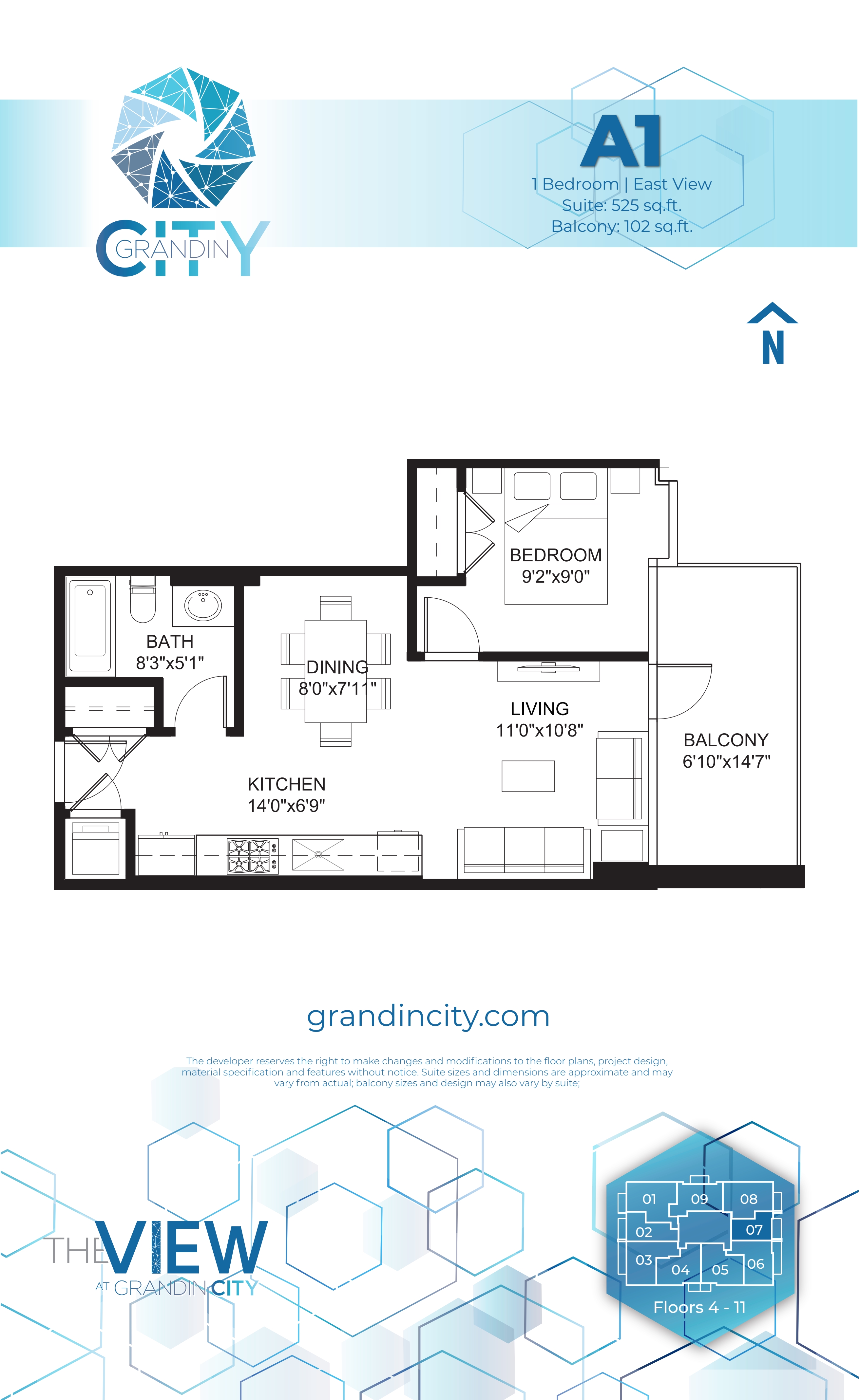 P01 Floor Plan of The View at Grandin City Condos with undefined beds