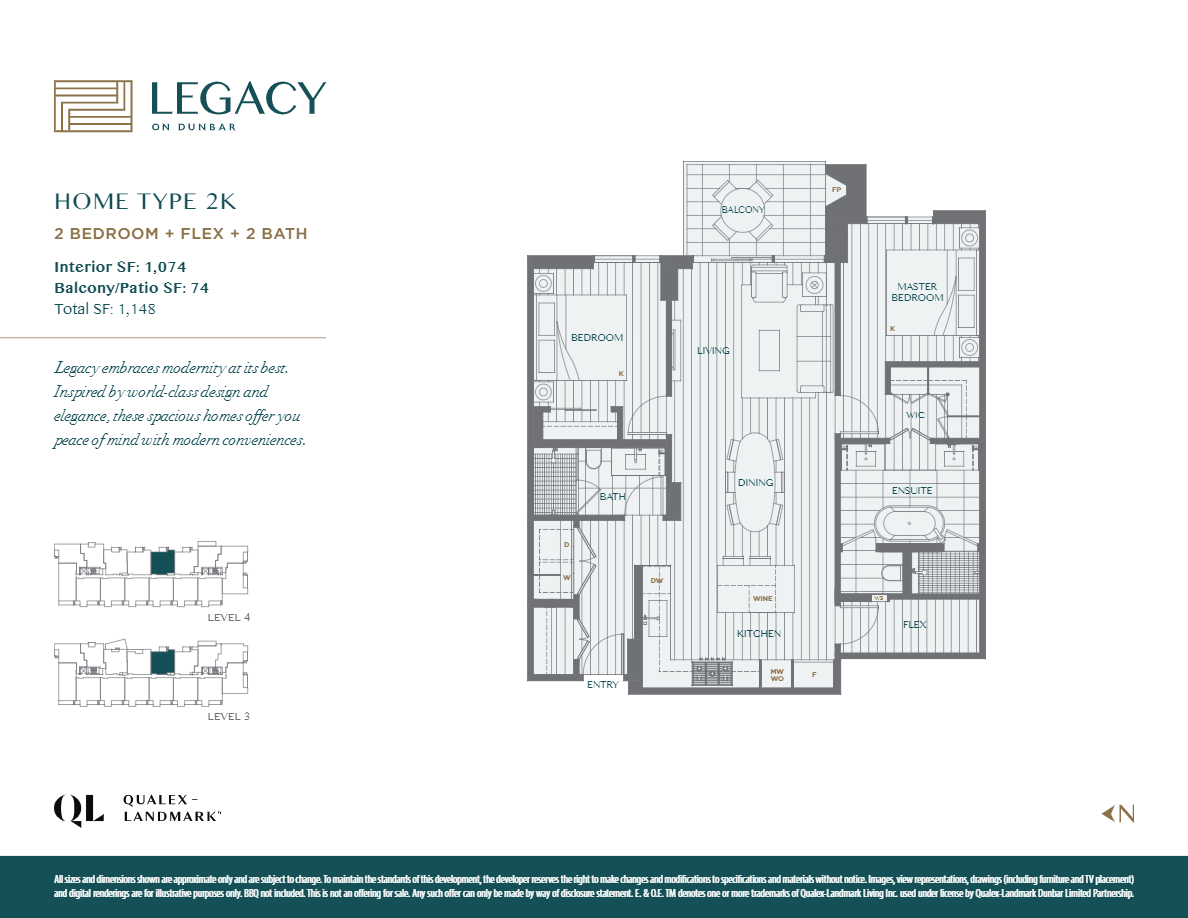 2K Floor Plan of Legacy on Dunbar Condos with undefined beds