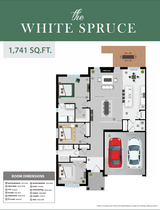  The White Spruce  Floor Plan of Whispering Pine at Warbler Woods Towns with undefined beds