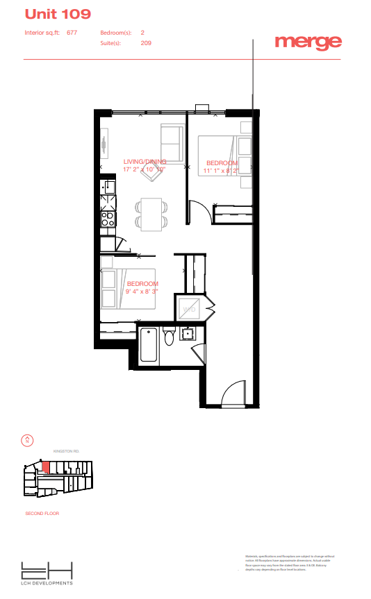 109 Floor Plan of Merge Condos with undefined beds