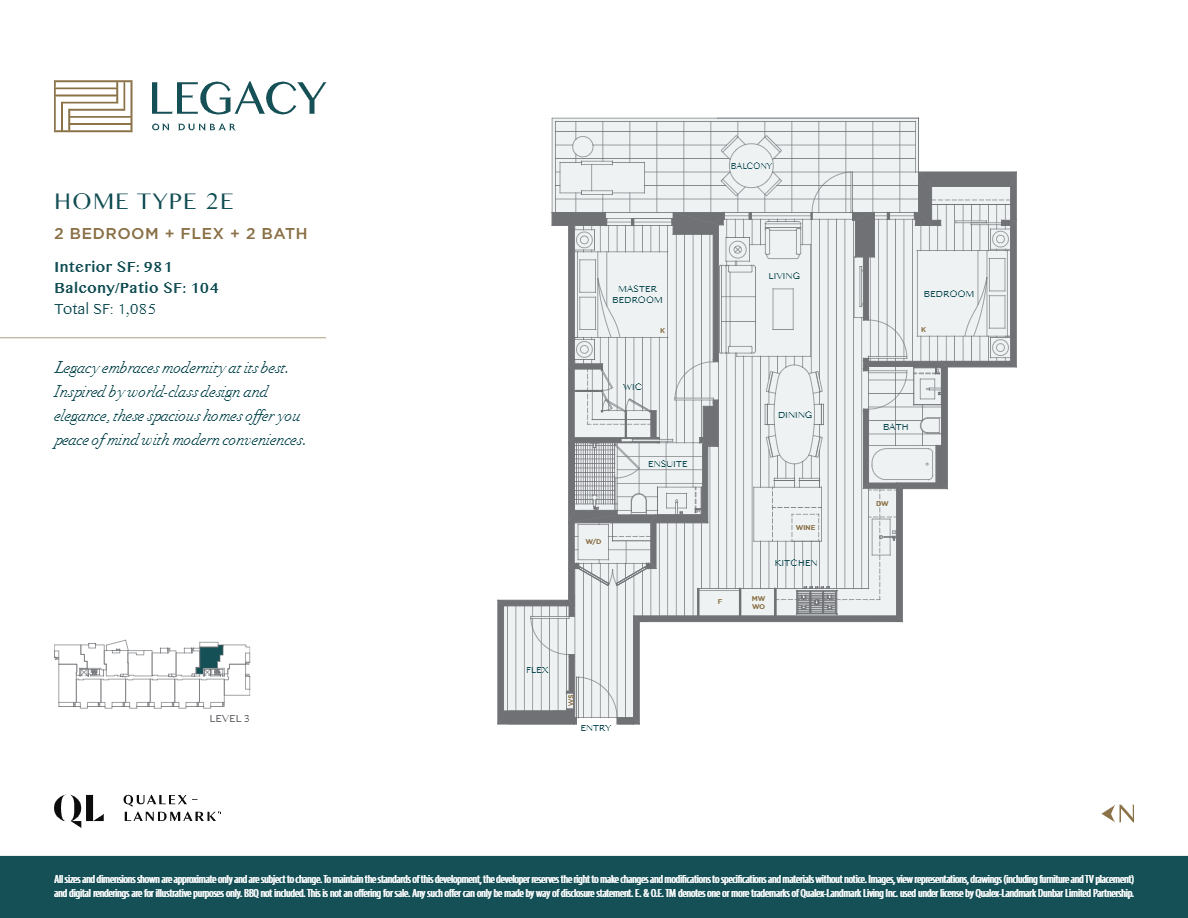 2E Floor Plan of Legacy on Dunbar Condos with undefined beds
