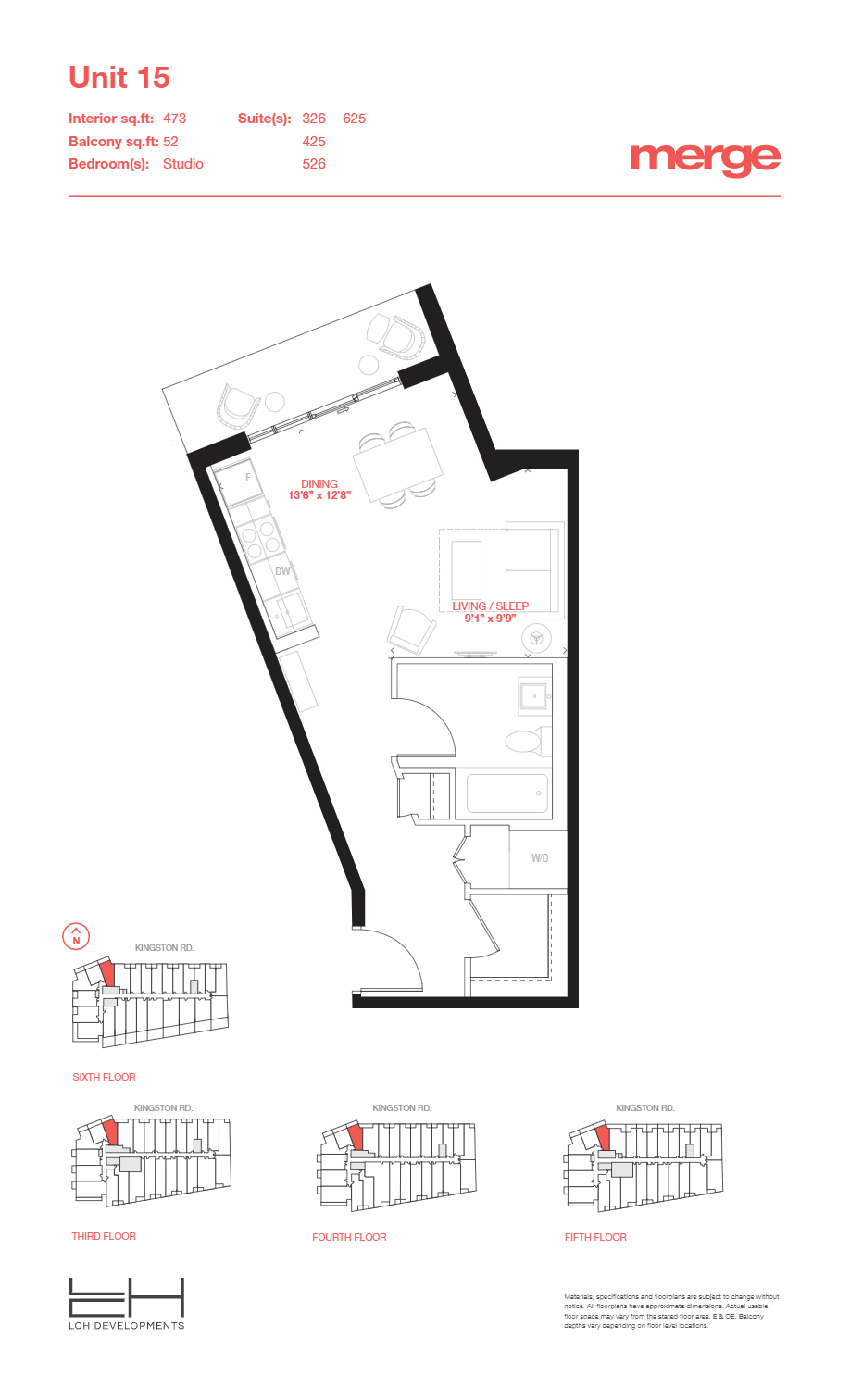 15 Floor Plan of Merge Condos with undefined beds