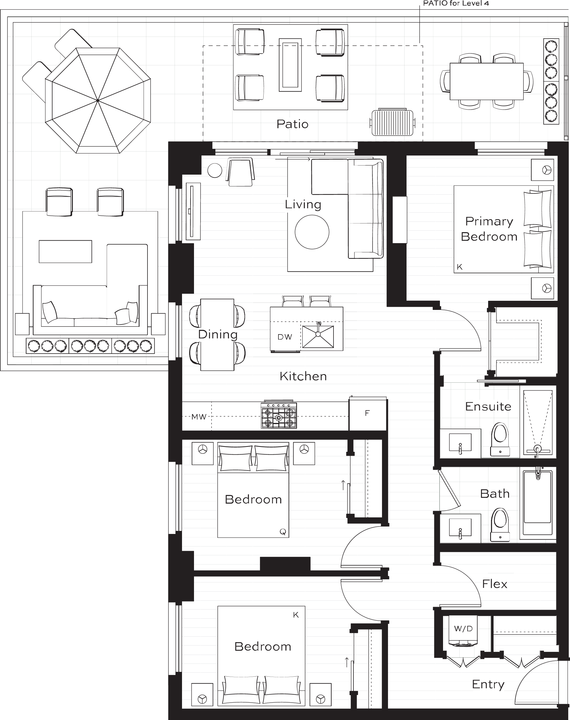 D2 Floor Plan of Lina at QE Park Condos with undefined beds