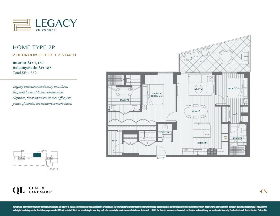 2P Floor Plan of Legacy on Dunbar Condos with undefined beds