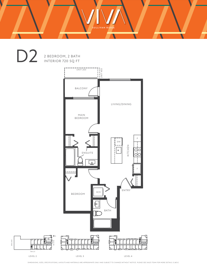D2 Floor Plan of VIVA condos with undefined beds