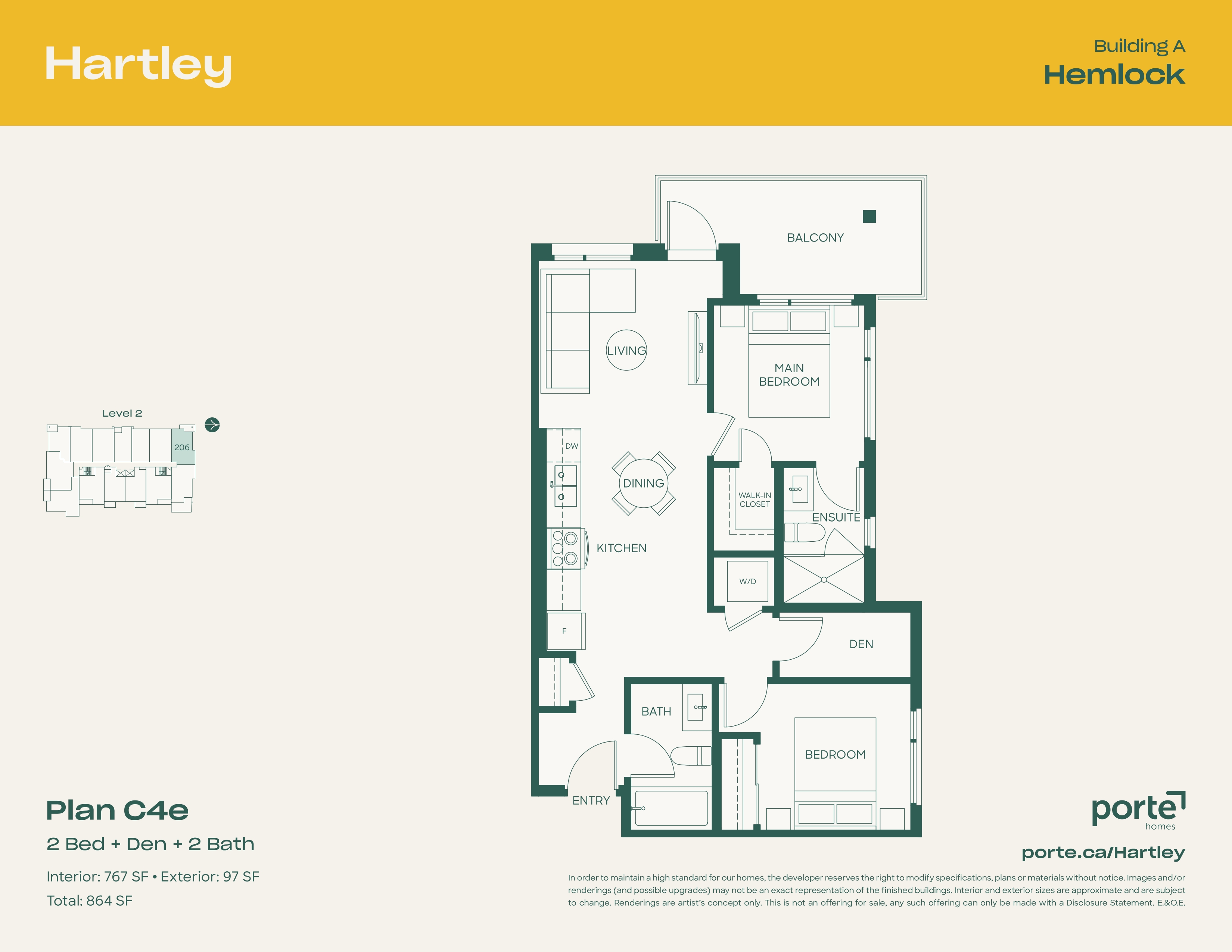  C4e  Floor Plan of Hartley Condos with undefined beds