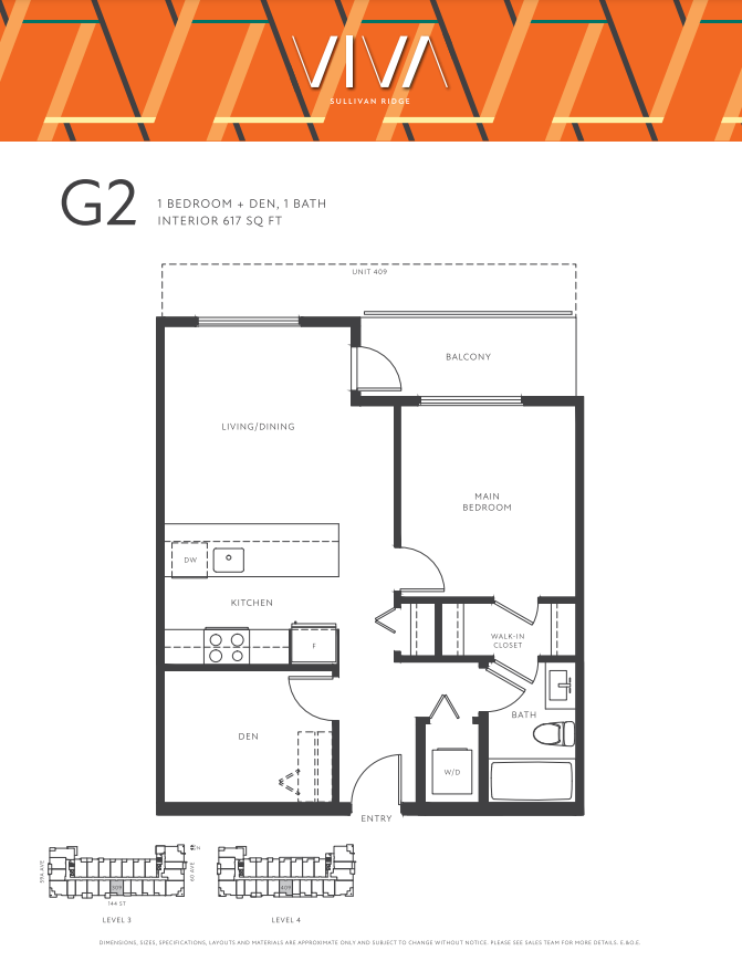 G2 Floor Plan of VIVA condos with undefined beds