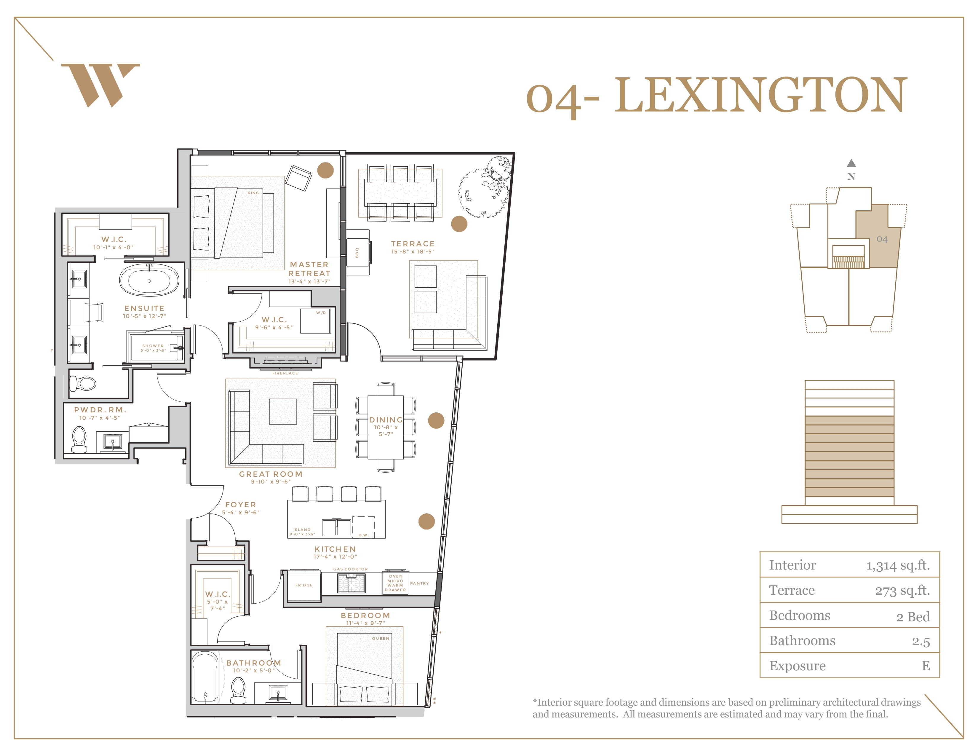 Lexington Floor Plan of West Block Glenora Condos with undefined beds