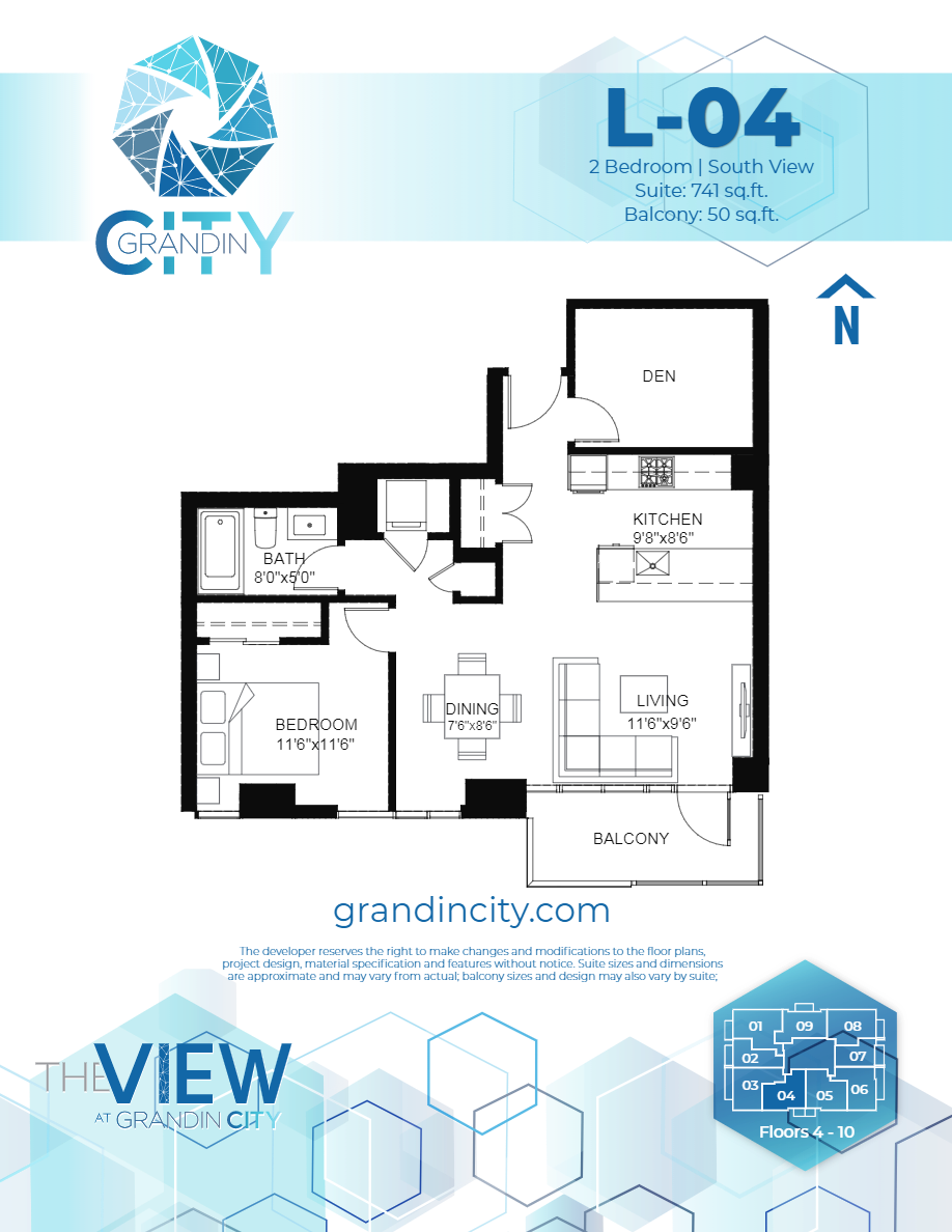  L-04  Floor Plan of The View at Grandin City Condos with undefined beds