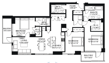 302 Floor Plan of The View at Grandin City Condos with undefined beds