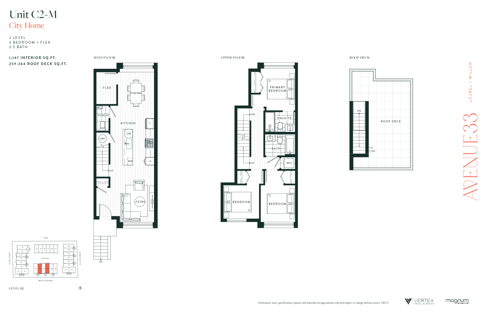 C1 Floor Plan of Avenue 33 Towns with undefined beds