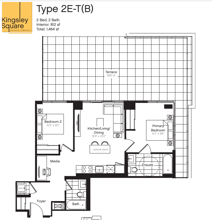  2E-T(B)  Floor Plan of Kingsley Square Condos with undefined beds