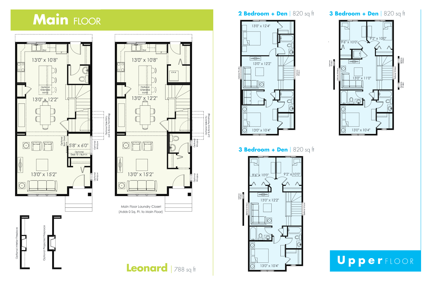 The Leonard Floor Plan of Village at Griesbach with undefined beds