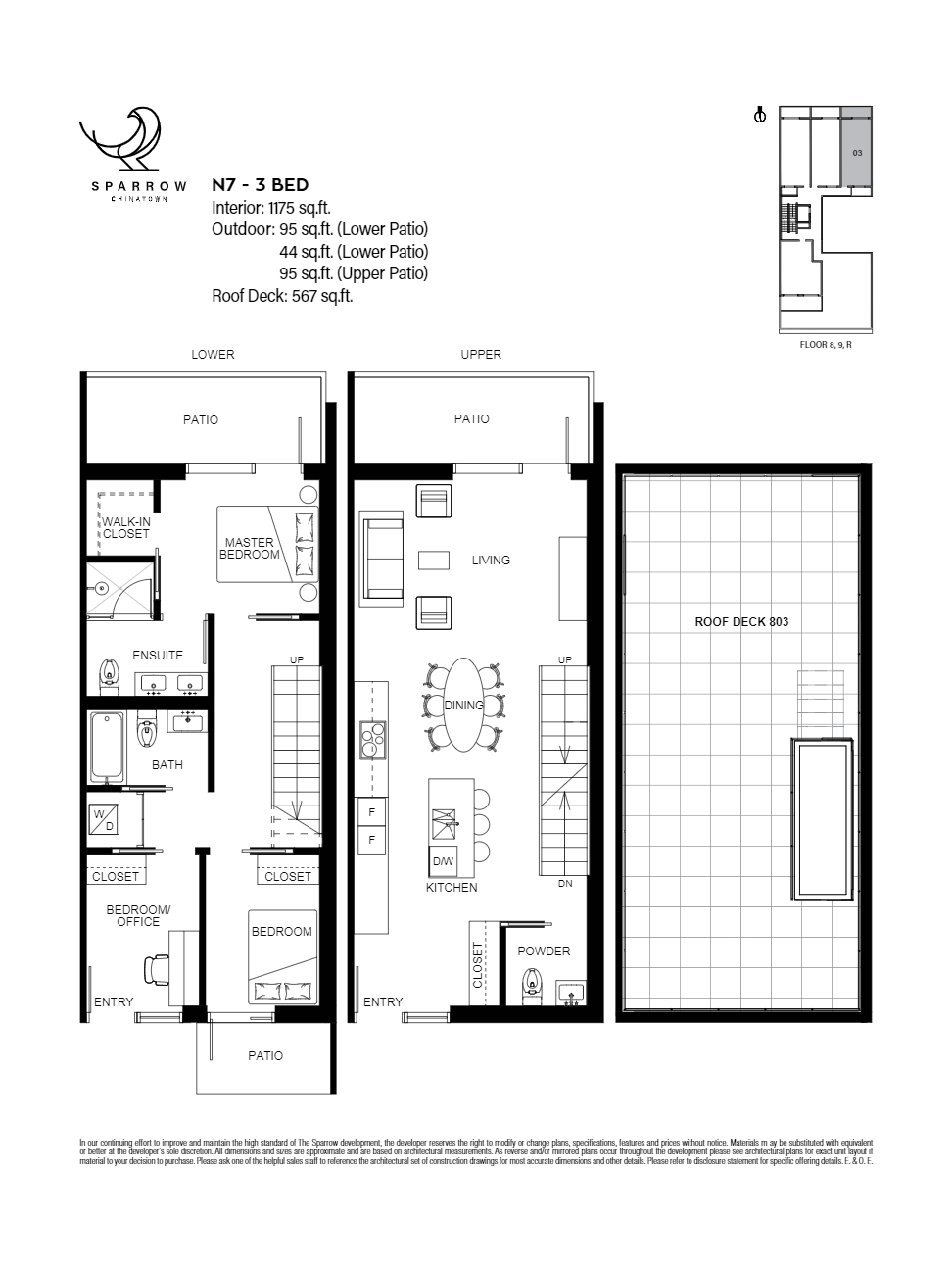 N7 Floor Plan of Sparrow Condos with undefined beds