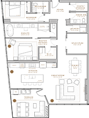  Upper West Side  Floor Plan of West Block Glenora Condos with undefined beds