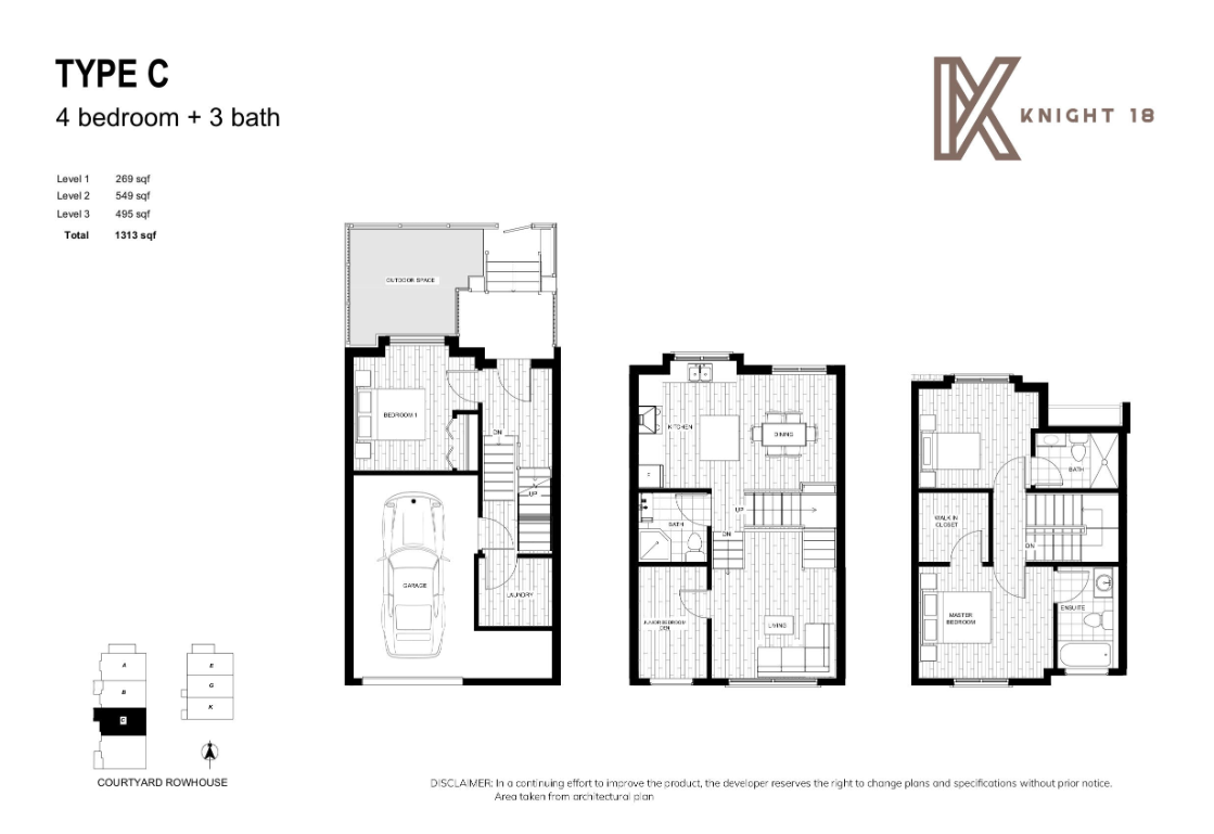 Type C Floor Plan of Knight 18 Towns with undefined beds