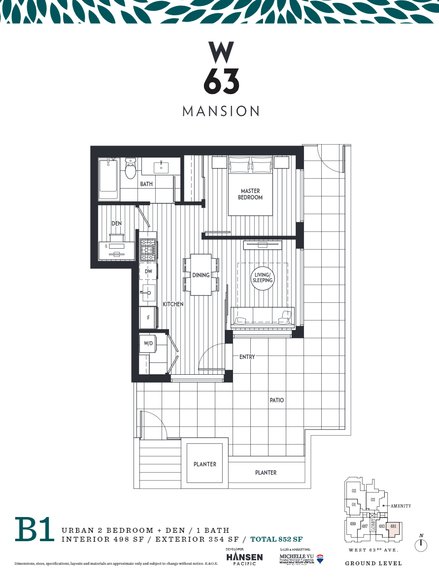 B1 Floor Plan of W63 Mansion Condos with undefined beds