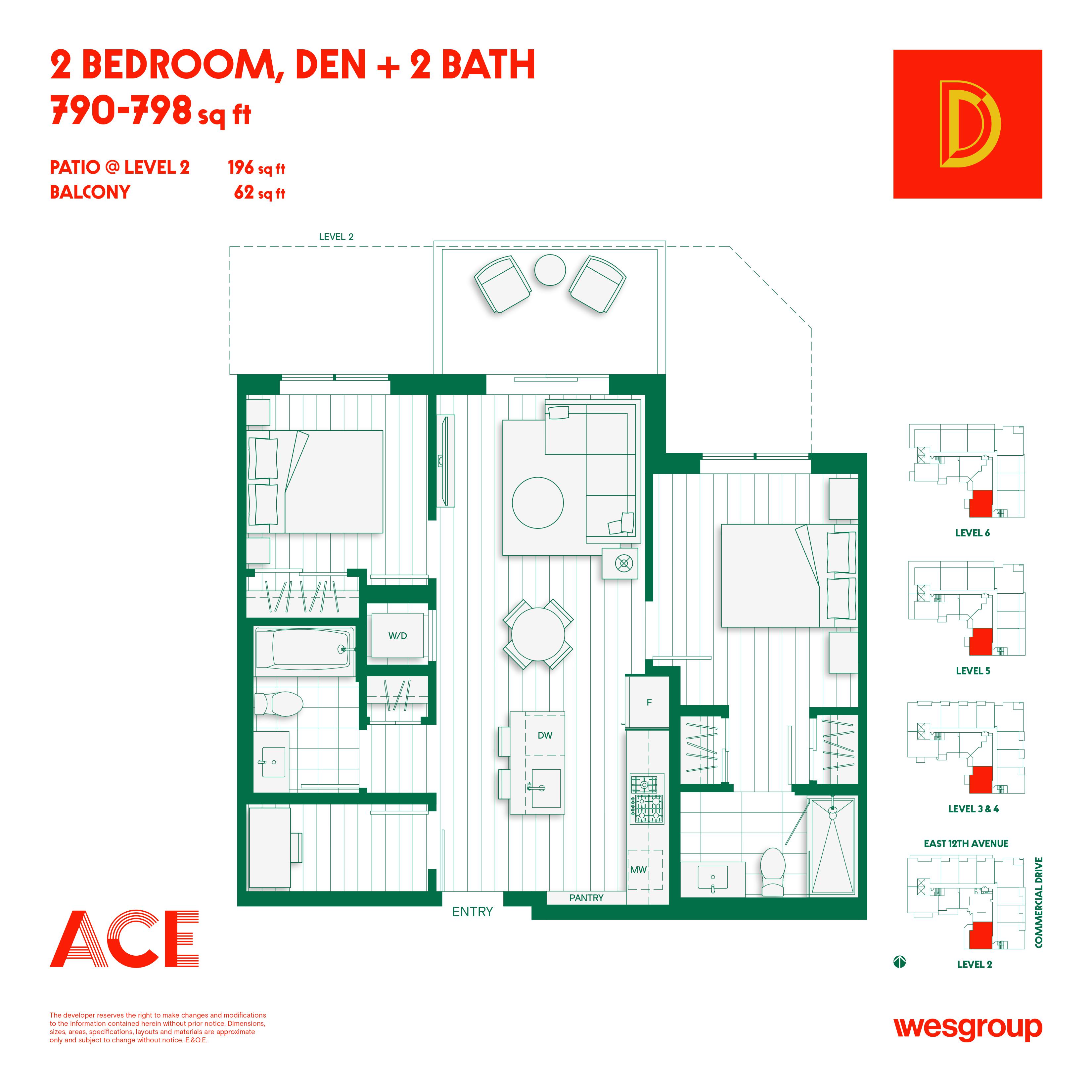 D Floor Plan of ACE Condos with undefined beds