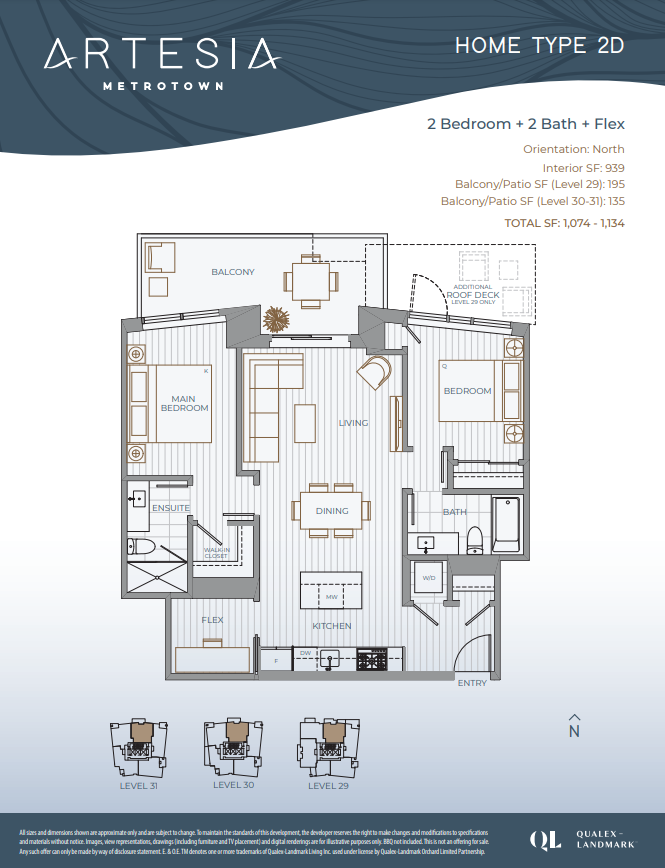 2D Floor Plan of Artesia condos with undefined beds