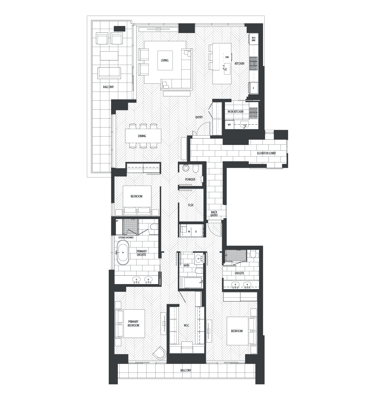 A14 Floor Plan of  1818 Alberni Condos with undefined beds