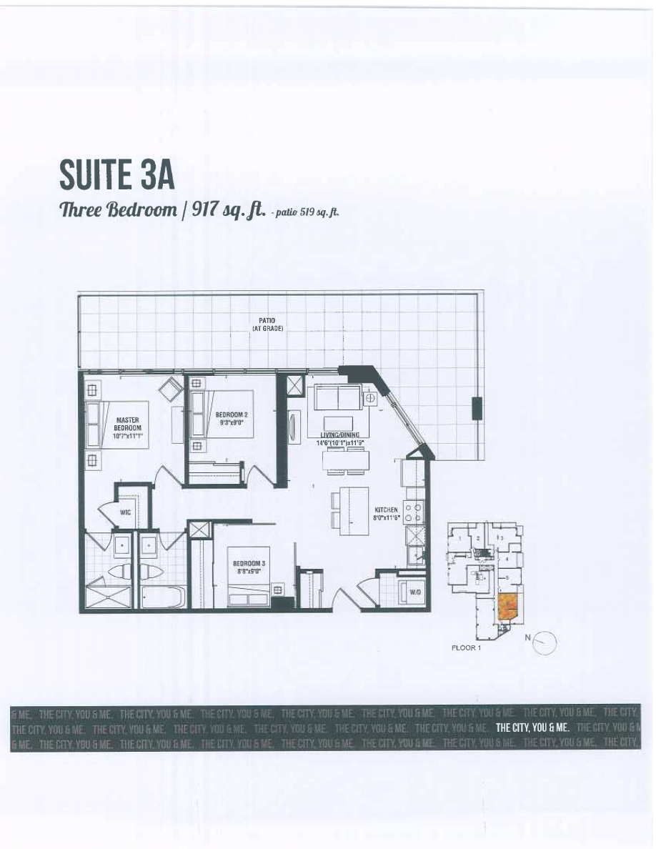 3A Floor Plan of Tricycle Condominiums with undefined beds
