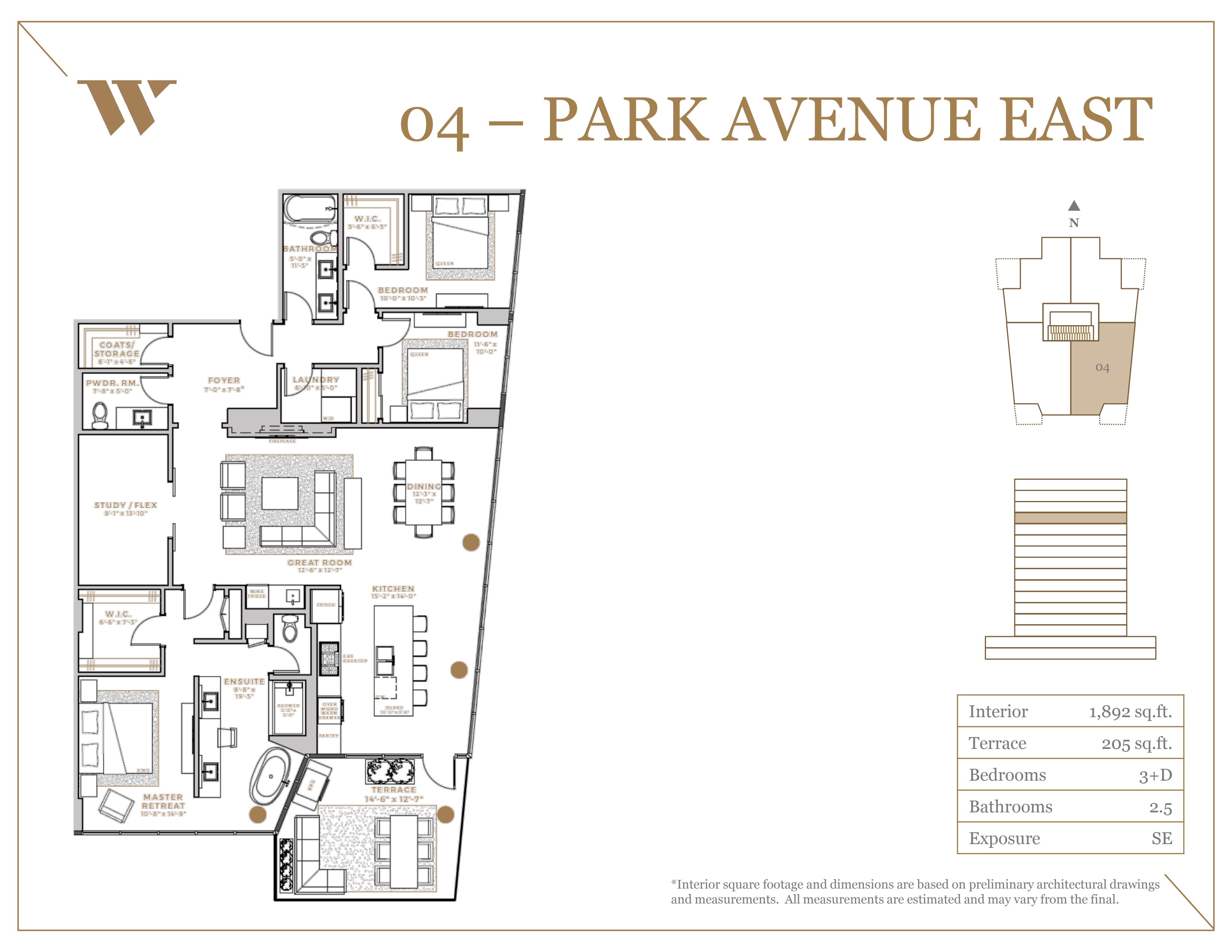  Park Avenue East  Floor Plan of West Block Glenora Condos with undefined beds