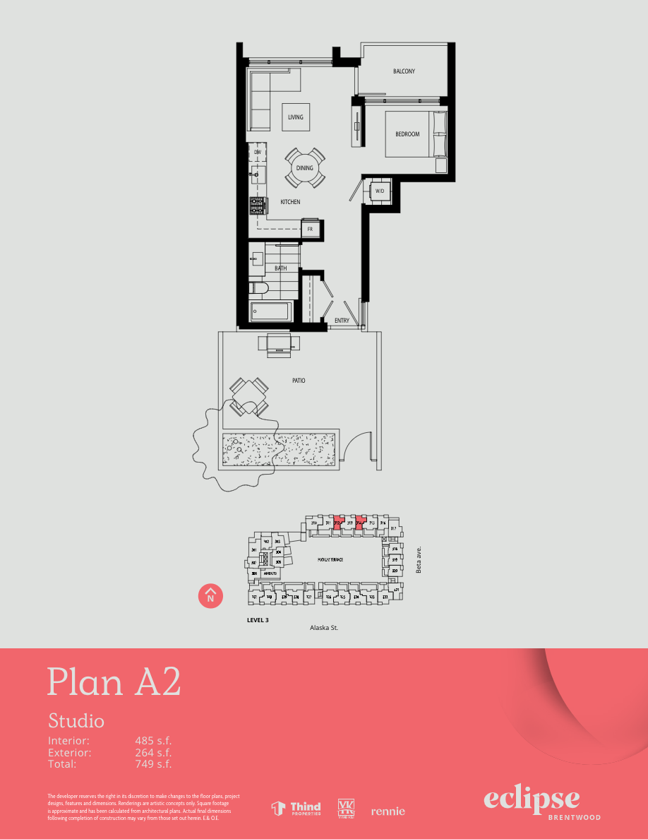A2 Floor Plan of Thind Brentwood - Lumina Eclipse Condos with undefined beds