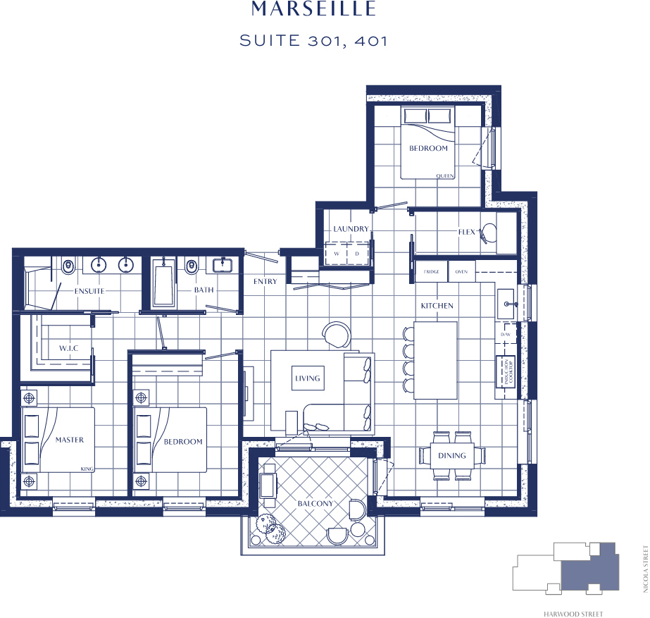 401 Floor Plan of 1289 Nicola Condos with undefined beds