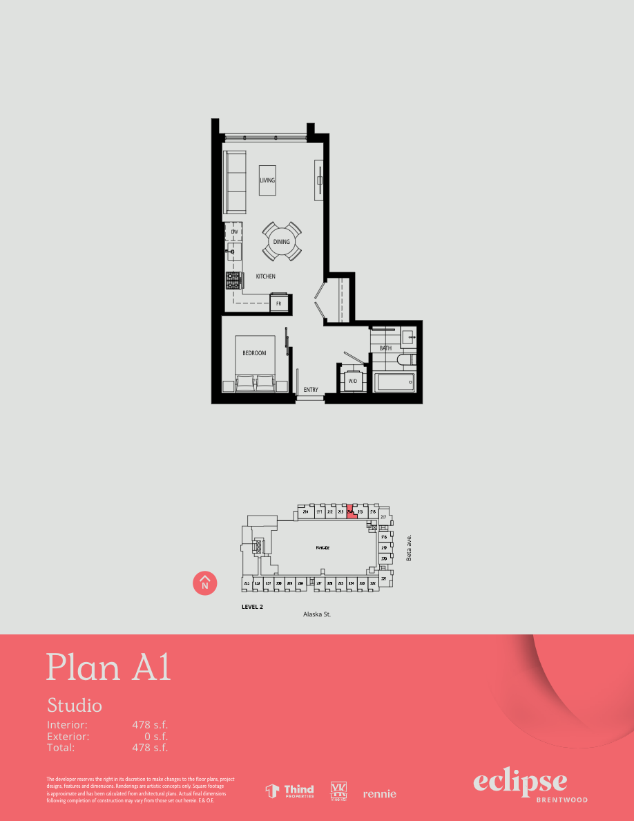 A1 Floor Plan of Thind Brentwood - Lumina Eclipse Condos with undefined beds