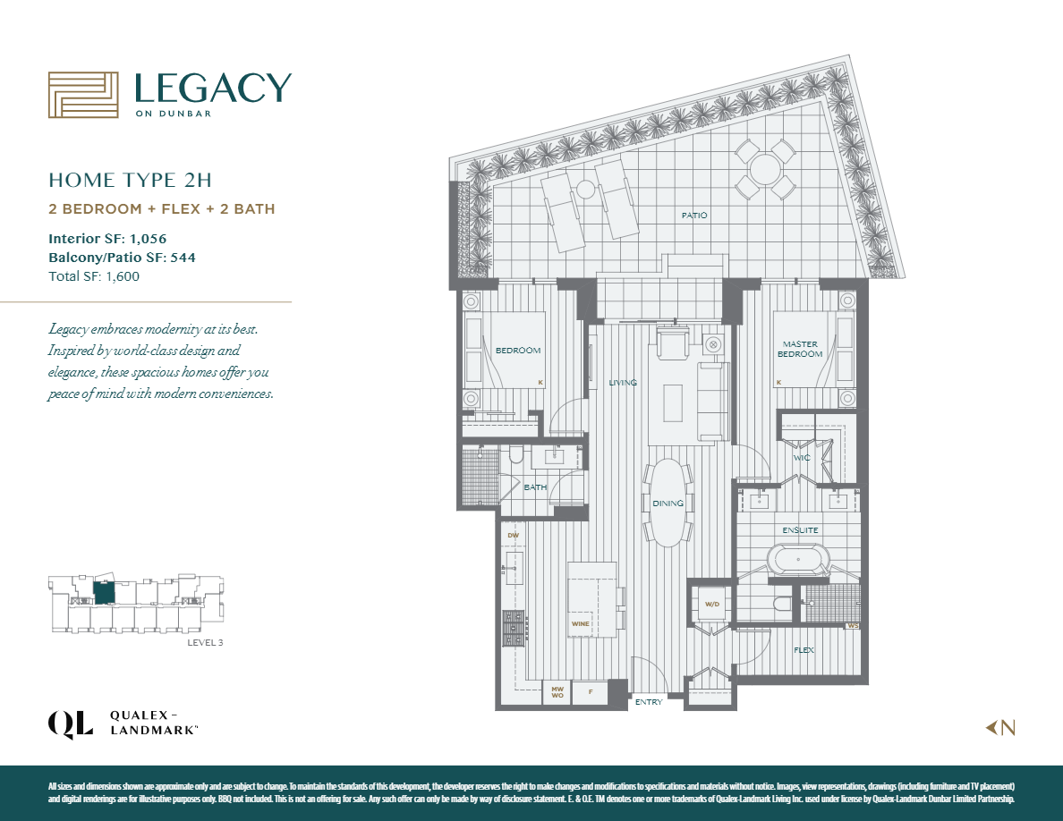 2H Floor Plan of Legacy on Dunbar Condos with undefined beds