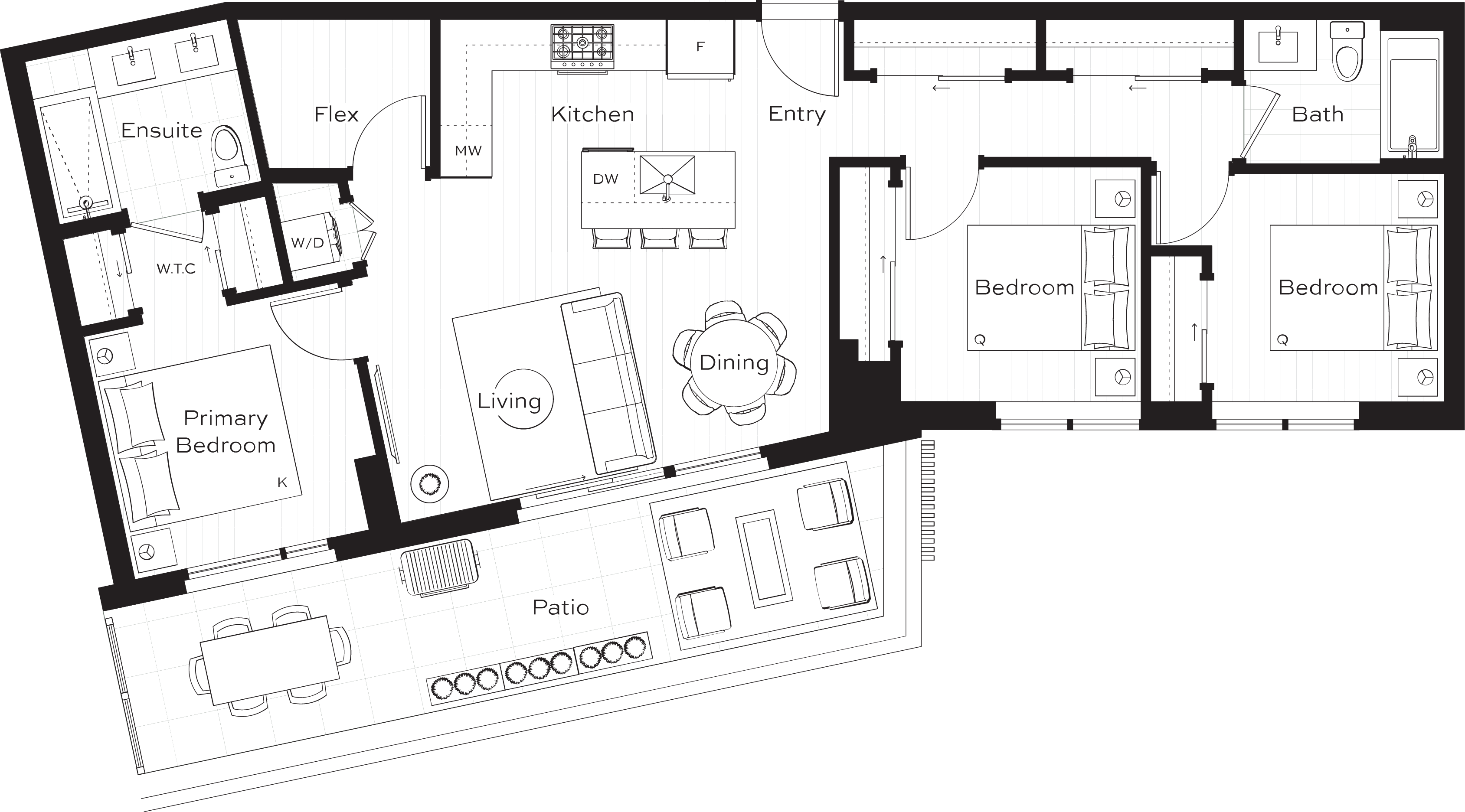 D4 Floor Plan of Lina at QE Park Condos with undefined beds