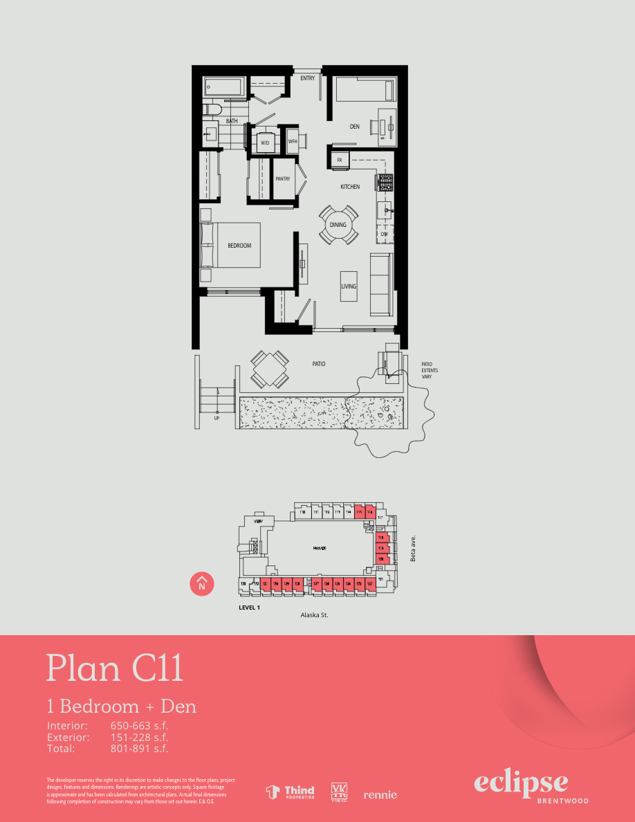 C11 Floor Plan of Thind Brentwood - Lumina Eclipse Condos with undefined beds