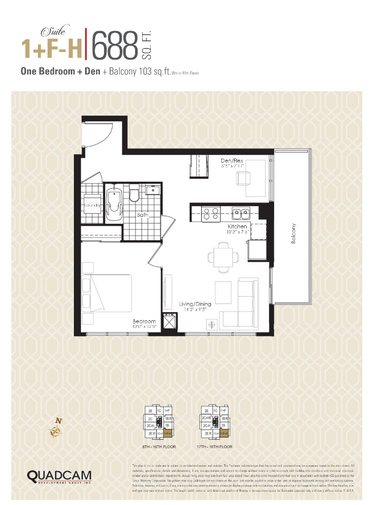 1707 Floor Plan of East 3220 Condos with undefined beds