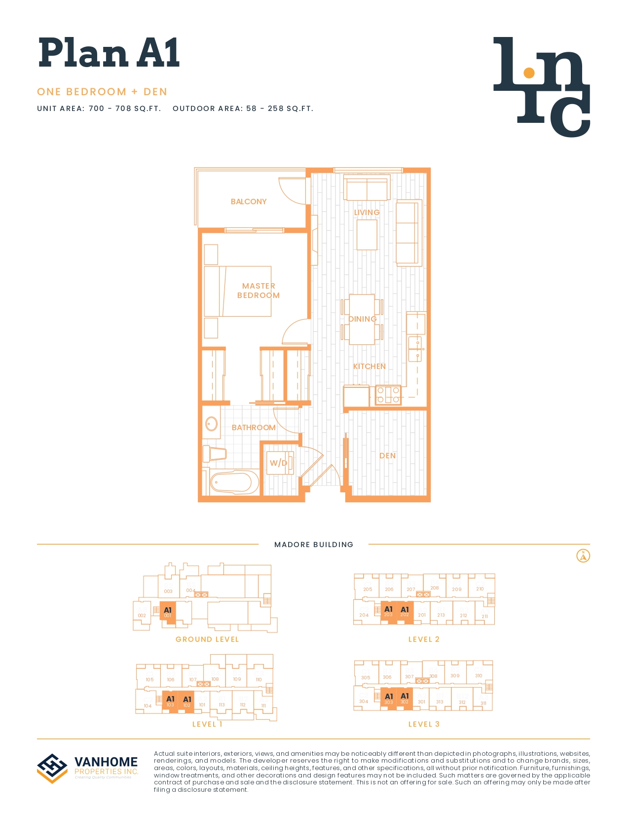  Floor Plan of Linc Condos with undefined beds