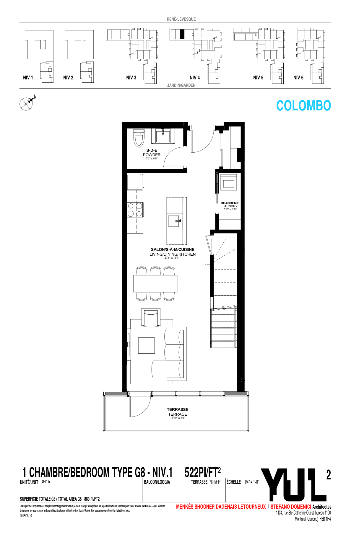  Floor Plan of YUL Condominiums with undefined beds